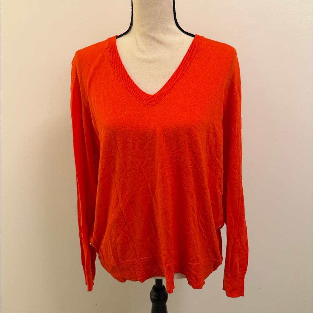 Michael Kors Orange V-Neck Top